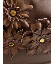 BRACCIALINI SARA Bolso hobo de piel con flores marr&oacute;n - Bolsos Mujer - 3