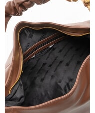 BRACCIALINI SARA Bolso hobo de piel con flores marr&oacute;n - Bolsos Mujer - 5