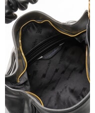 BRACCIALINI SARA Bolso hobo de piel con flores negro - Bolsos Mujer - 4