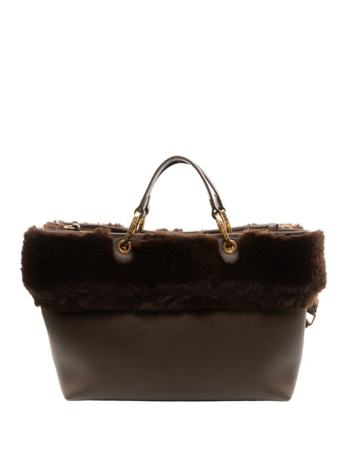 BETH FUR Bolso de mano con clutch marr&oacute;n - Bolsos Mujer