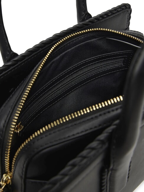 LAILA Bolso de piel con correa para el hombro negro - Bolsos Mujer