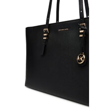 MICHAEL KORS QUINN Bolsa de compras de cuero negro - Bolsos Mujer - 3