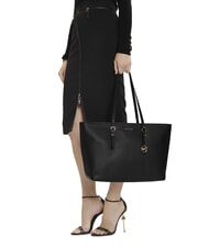 MICHAEL KORS QUINN Bolsa de compras de cuero negro - Bolsos Mujer - 6