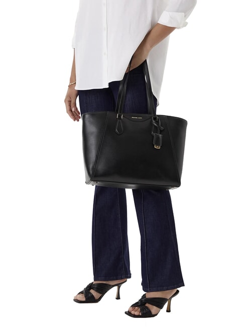 TARYN Bolso bandolera de piel negro - Bolsos Mujer