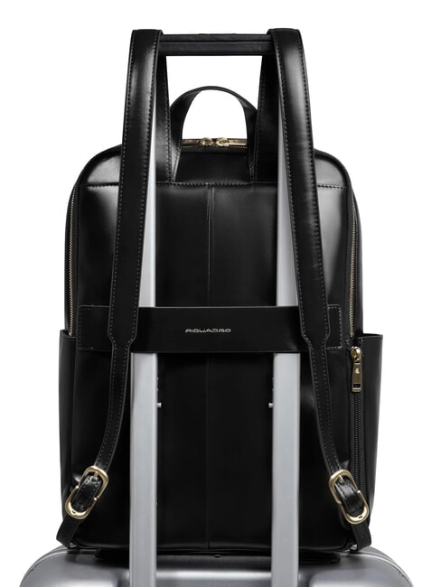 BLUE SQUARE  Mochila para portátil de 14 pulgadas, de cuero negro - Mochilas para portátil