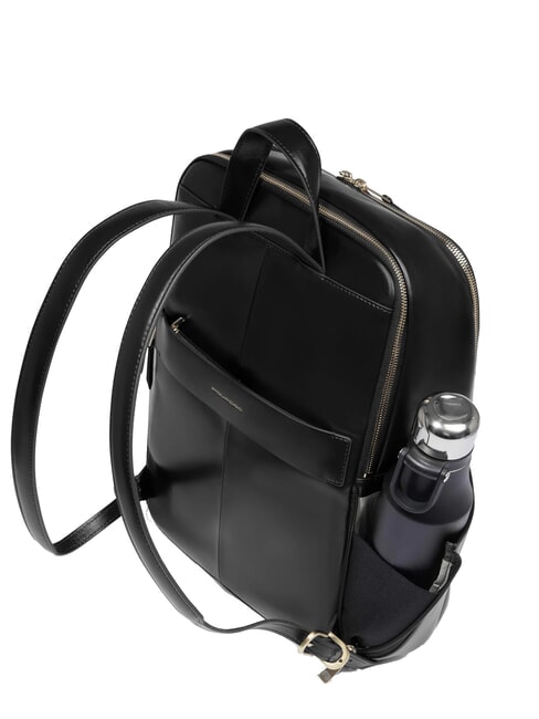 BLUE SQUARE  Mochila para portátil de 14 pulgadas, de cuero negro - Mochilas para portátil