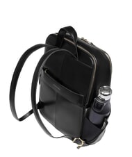 PIQUADRO BLUE SQUARE  Mochila para portátil de 14 pulgadas, de cuero negro - Mochilas para portátil - 4