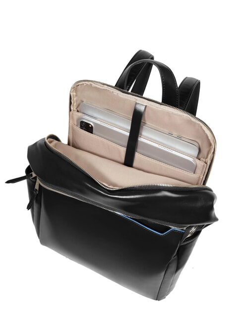 BLUE SQUARE  Mochila para portátil de 14 pulgadas, de cuero negro - Mochilas para portátil