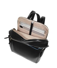 PIQUADRO BLUE SQUARE  Mochila para portátil de 14 pulgadas, de cuero negro - Mochilas para portátil - 5