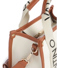 MARIO VALENTINO CANDLE Bolso pequeño de lona natural/cuero - Bolsos Mujer - 3