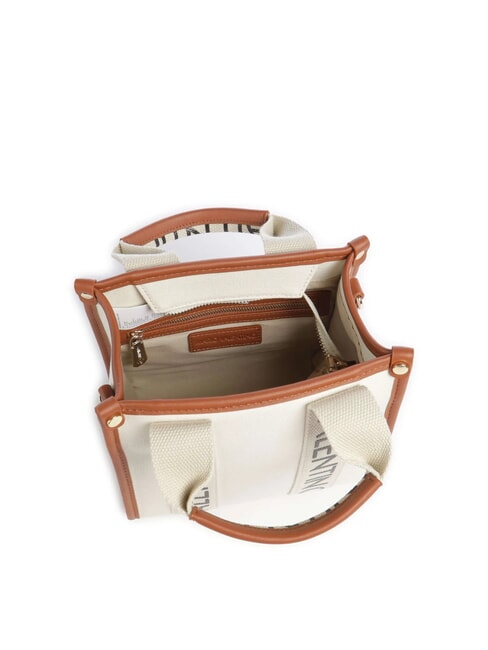 CANDLE Bolso pequeño de lona natural/cuero - Bolsos Mujer