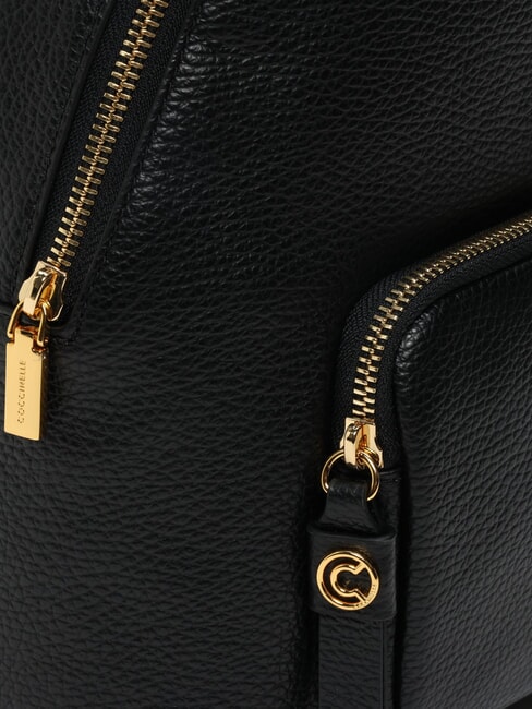 FENIX Mochila mediana de cuero negro - Bolsos Mujer