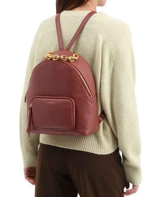 FENIX Mochila mediana de cuero brandy - Bolsos Mujer