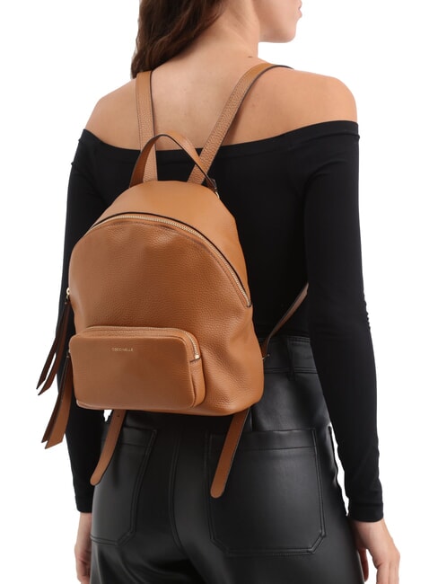 JEN Mochila redonda de piel con bolsillo. CUIR - Bolsos Mujer