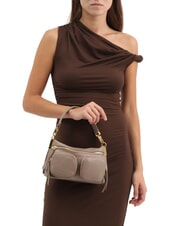 COCCINELLE HYLE Bolso pequeño de piel de doble uso topo cálido - Bolsos Mujer - 4