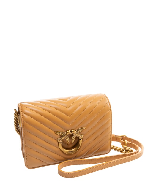 LOVE CLICK MINI Bolso de napa acolchada turrón-oro antiguo - Bolsos Mujer