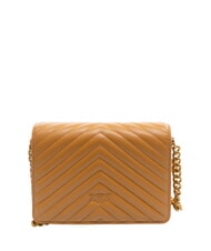 PINKO LOVE CLICK MINI Bolso de napa acolchada turrón-oro antiguo - Bolsos Mujer - 3