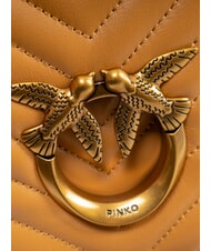 PINKO LOVE CLICK MINI Bolso de napa acolchada turrón-oro antiguo - Bolsos Mujer - 4