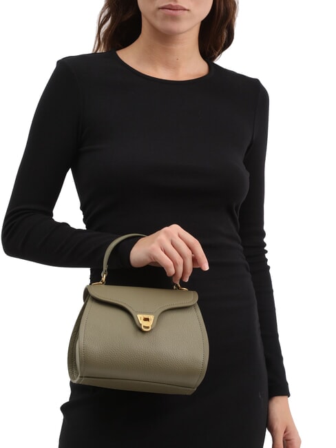 MARVIN Mini bolso de piel con bandolera verde laurel - Bolsos Mujer