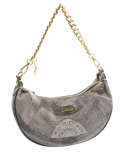 PLANETARIUM Bolso hobo con forma de media luna y correa para el hombro monocromático gris claro/negro - Bolsos Mujer