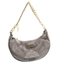 GATTINONI PLANETARIUM Bolso hobo con forma de media luna y correa para el hombro monocromático gris claro/negro - Bolsos Mujer - 2