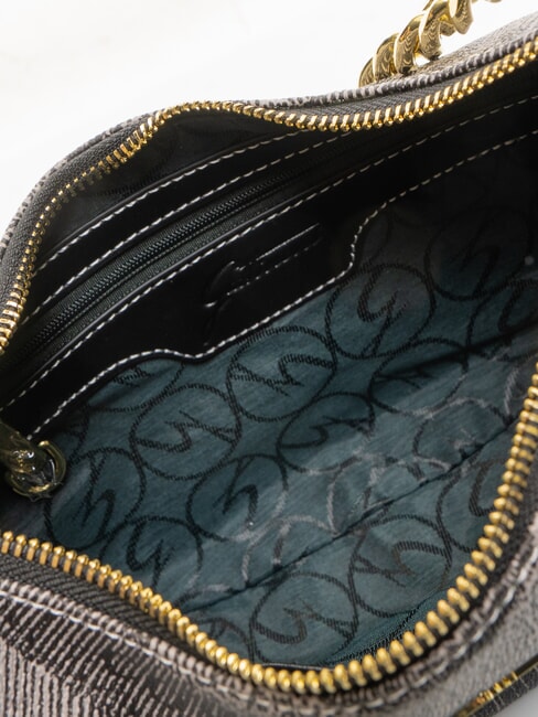 PLANETARIUM Bolso hobo con forma de media luna y correa para el hombro monocromático gris claro/negro - Bolsos Mujer