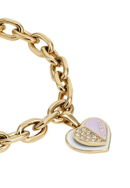 LOVELY GUESS Pulsera con dije de corazón oro amarillo/lila - Pulseras