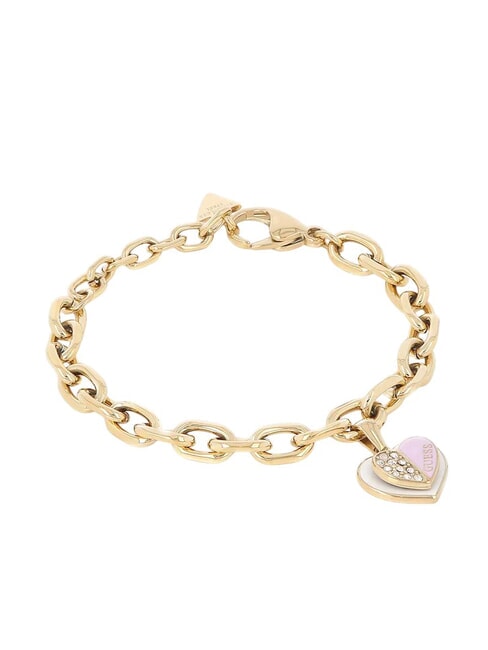 LOVELY GUESS Pulsera con dije de corazón oro amarillo/lila - Pulseras