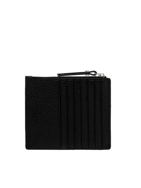 GRAIN Cartera plana de piel con cremallera negro - Carteras Mujer