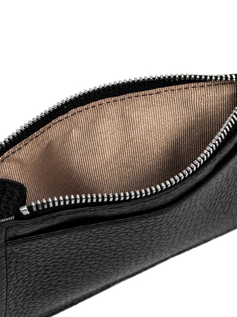 GRAIN Cartera plana de piel con cremallera negro - Carteras Mujer