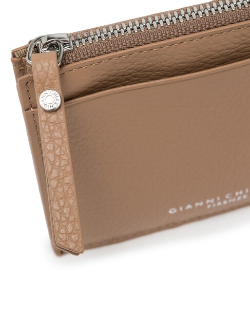 GRAIN Cartera plana de piel con cremallera arcilla - Carteras Mujer