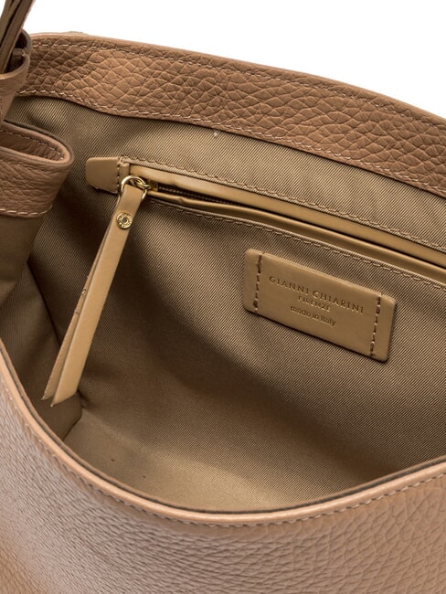 CECILE Bolso de hombro de cuero martillado arcilla - Bolsos Mujer