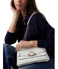 GUESS SILVYE Bolso convertible con estampado de cocodrilo blanco - Bolsos Mujer - 4