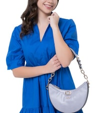 GUESS ORLINA Bolso de hombro con estampado de lagarto gris lavanda - Bolsos Mujer - 6