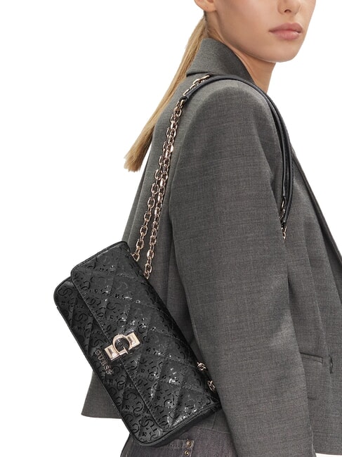 BESSEY Bolso convertible con solapa NEGRO - Bolsos Mujer