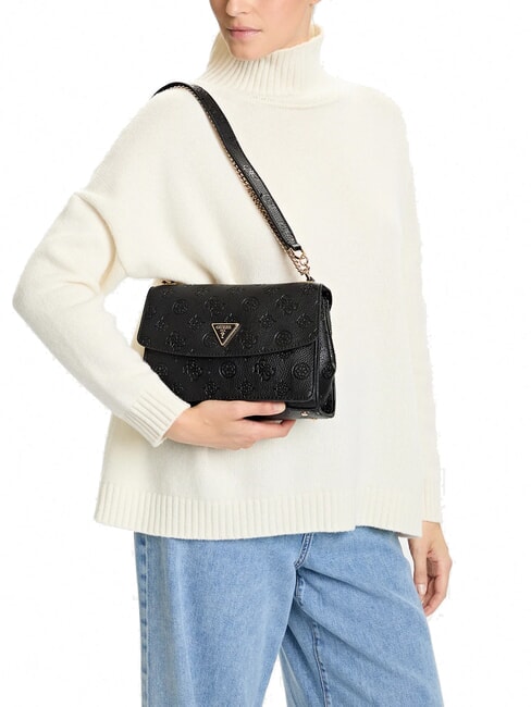 CRESIDIA II Bolso de hombro con solapa logotipo negro - Bolsos Mujer