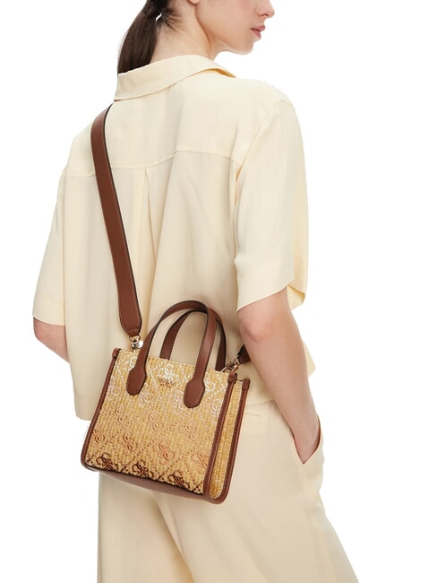 SILVANA Mini bolso de mano, con correa para el hombro coñac / aceitunas - Bolsos Mujer