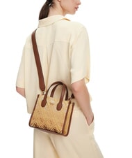 GUESS SILVANA Mini bolso de mano, con correa para el hombro coñac / aceitunas - Bolsos Mujer - 5