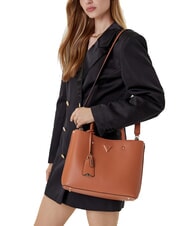 GUESS MERIDIAN 2 Bolso de hombro COGNAC - Bolsos Mujer - 5