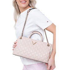 GUESS GIULLY Bolso acolchado con doble asa beige claro - Bolsos Mujer - 4