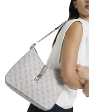 GUESS ZAMIRA  Bolso de hombro logotipo de color topo oscuro - Bolsos Mujer - 4