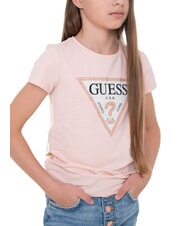 GUESS KIDS Camiseta de manga corta con pedrería dulce rosa - Camiseta niño - 4