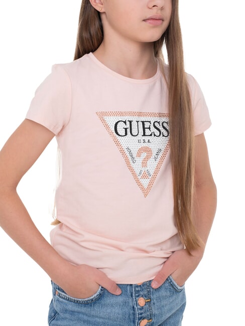 KIDS Camiseta de manga corta con pedrer&iacute;a dulce rosa - Camiseta ni&ntilde;o