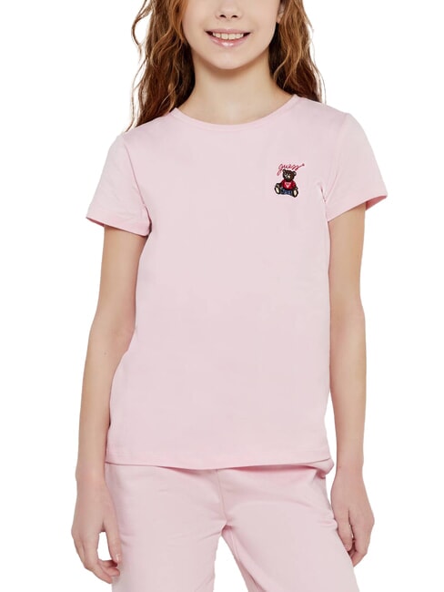 KIDS Camiseta de manga corta con osito de peluche rosa algodón de azúcar - Camiseta niño