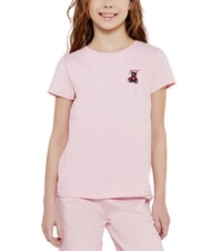 GUESS KIDS Camiseta de manga corta con osito de peluche rosa algodón de azúcar - Camiseta niño - 4