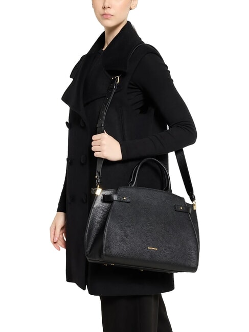 KLICHE Bolso de piel con bandolera negro - Bolsos Mujer