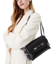 GUESS LEFIA Bolso de hombro con solapa NEGRO - Bolsos Mujer - 6