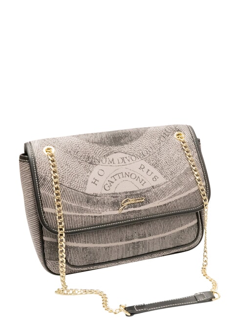 PLANETARIUM Bolso convertible con solapa monocromático gris claro/negro - Bolsos Mujer