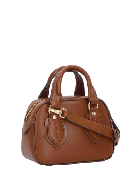 DAPHNE Mini bolso de cuero tipo baúl BROWN - Bolsos Mujer
