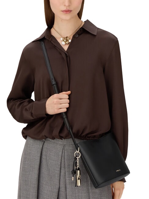 ROXIE Bolso bandolera tipo cubo de piel Ares negro - Bolsos Mujer